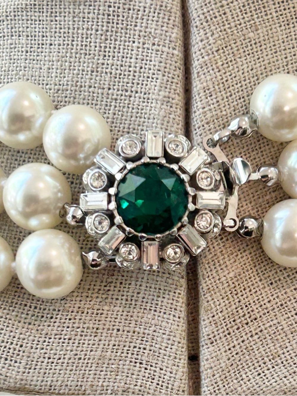 Vtg CAROLEE Majestic Pearl Necklace 3 Strand Knotted High End Art Deco 18” 13 mm - Picture 3 of 11
